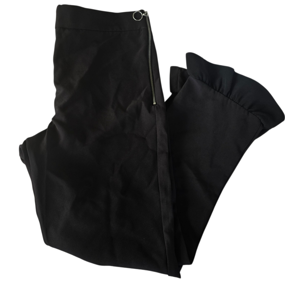 Shift Black Ruffle Leg Capri Pants Size S